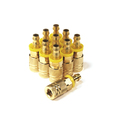 Primefit Industrial Brass Coupler 1/4" x 3/8" Push Lock Hose Barb, 10PCS IC1438PB6-B10-P